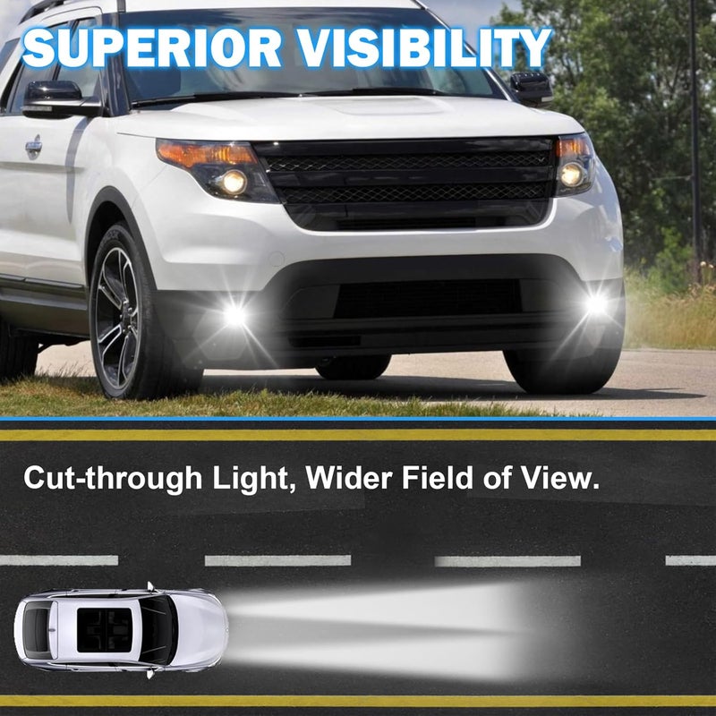 BOXLIGHT LED Fog Lights Assembly Compatible With 2013 2014 2015 Ford Explorer Front Bumper Driving Fog Lamp - Image 2